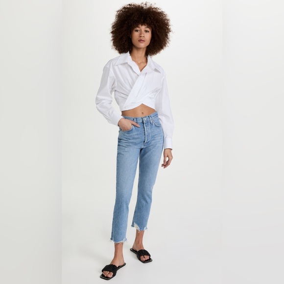 Agolde Riley High-Rise Crop Jeans with Raw Hems. Size 27 - Picture 1 of 16